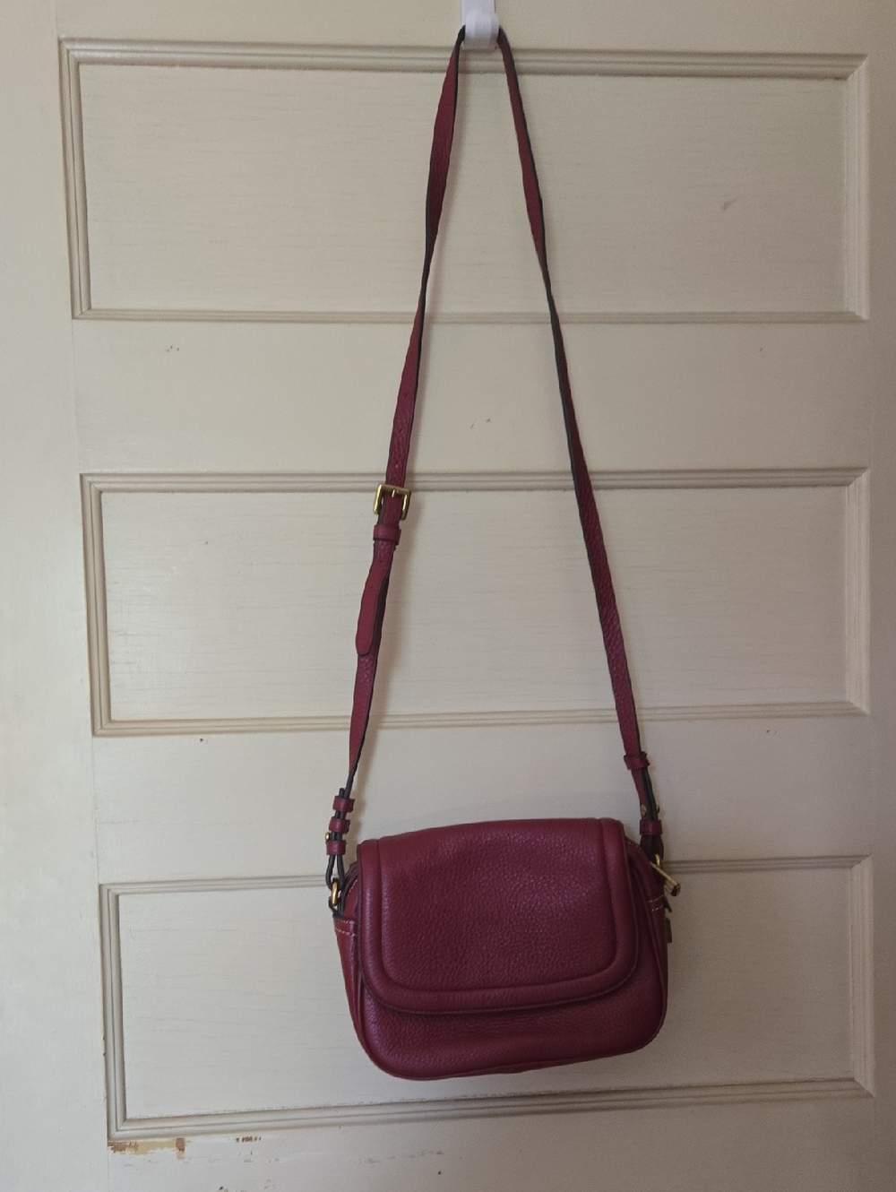 J.Crew Women's Leather Crossbody Bag in Red/Crimson